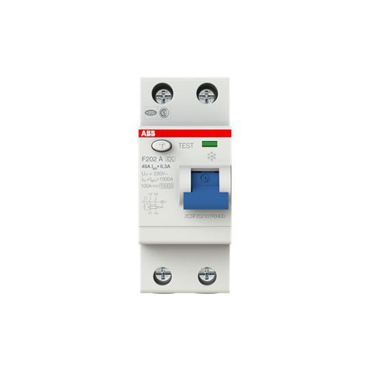 ABB F202A-40/0,3 FI-Schutzschalter 2P,Typ A,40A,300mA