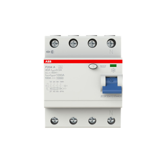 ABB F204A-40/0,5 FI-Schutzschalter 4P,Typ A,40A,500mA