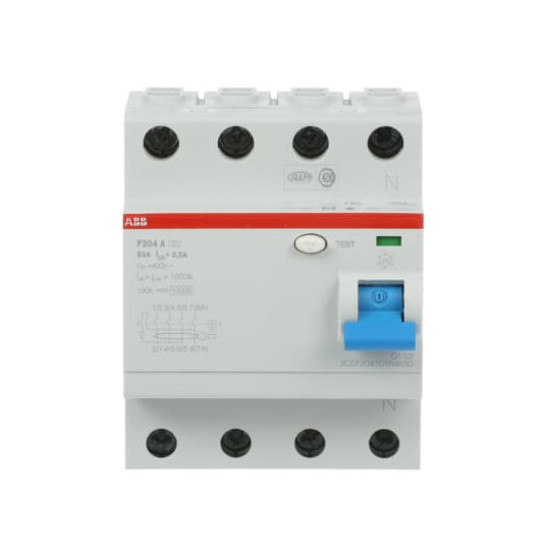 ABB F204A-63/0,5 FI-Schutzschalter 4P,Typ A,63A,500mA