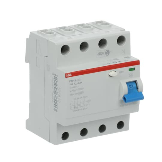 ABB F204A-63/0,5 FI-Schutzschalter 4P,Typ A,63A,500mA