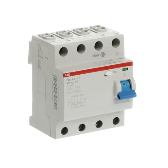 ABB F204AS-40/0,1 FI-Schutzschalter 4P,Typ A,40A,100mA,selektiv