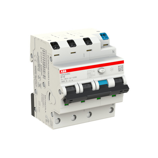 ABB DSX203NCA-B16/0,03 FI/LS-Schalter 6kA, 3P+N, Typ A, B 16, 30mA