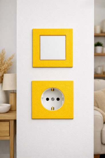 SOIXX Aufsteckrahmen für Steckdosen Schneider Electric Asfora Gelb Modernes Design ohne Demontage