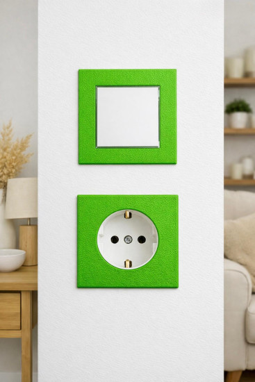 SOIXX Aufsteckrahmen für Steckdosen Schneider Electric Asfora Grün Modernes Design ohne Demontage