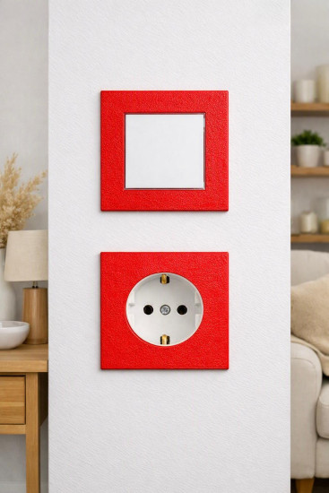 SOIXX Aufsteckrahmen für Lichtschalter Schneider Electric Asfora Rot Modernes Design ohne Demontage