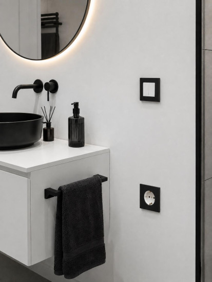 SOIXX Aufsteckrahmen für Steckdosen Schneider Electric Asfora Schwarz Modernes Design ohne Demontage