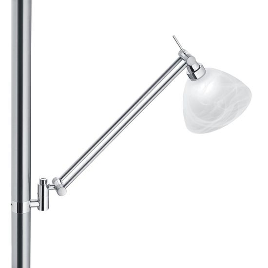 Hell Findus LED Stehleuchte 4-fach Warmweiss Dimmbar 182cm Nickel 60483/2-92