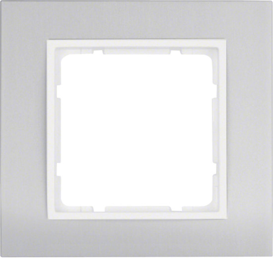 Berker 10113904 Rahmen 1fach. B.3. Alu/polarweiß matt. Aluminium eloxiert