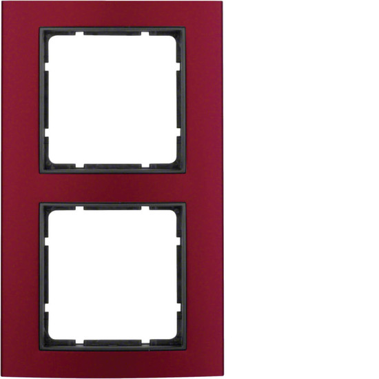 Berker 10123012 Rahmen 2fach B.3 Alu. rot/anthrazit