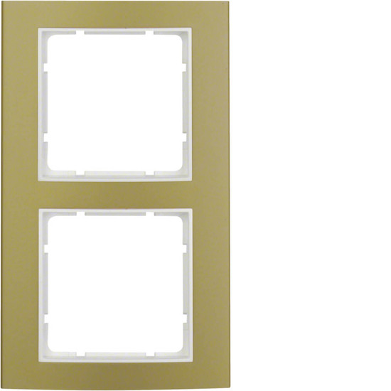 Berker 10123046 Rahmen 2fach B.3 Alu. gold/polarweiß