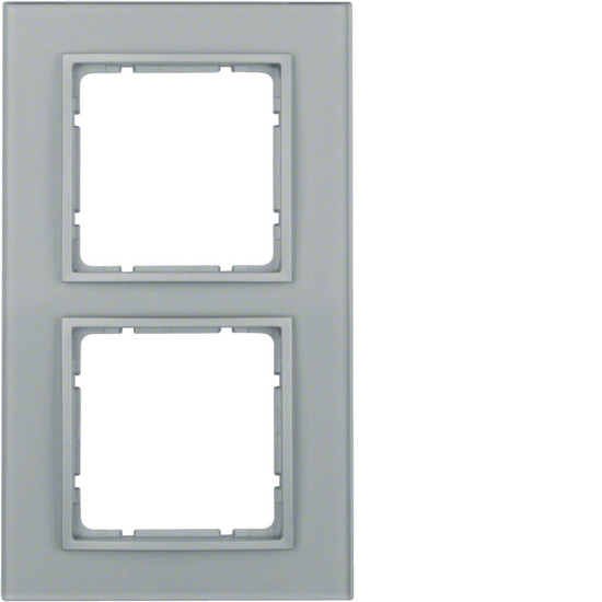 Berker 10126414 Glasrahmen 2fach. B.7. Glas alu/alu matt. lackiert
