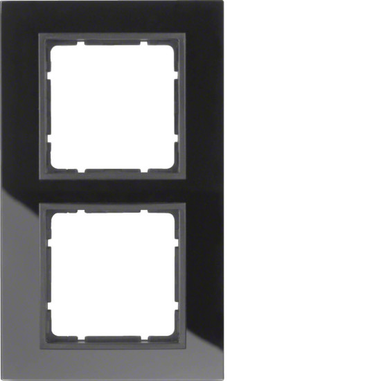 Berker 10126616 Glasrahmen 2fach. B.7. Glas schwarz/anthrazit matt
