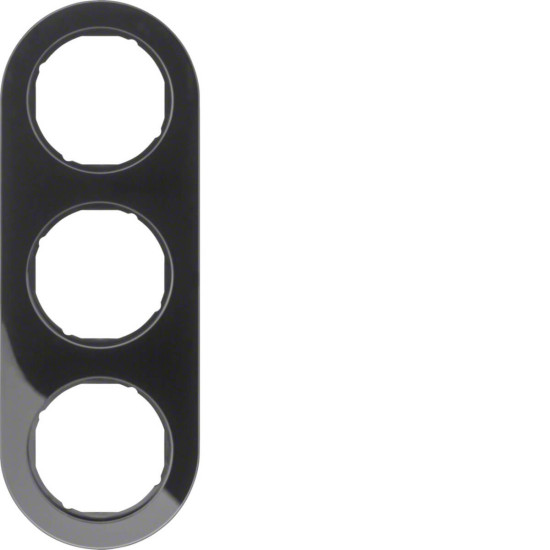 Berker 10132045 Rahmen 3fach Serie R.Classic schwarz. glänzend