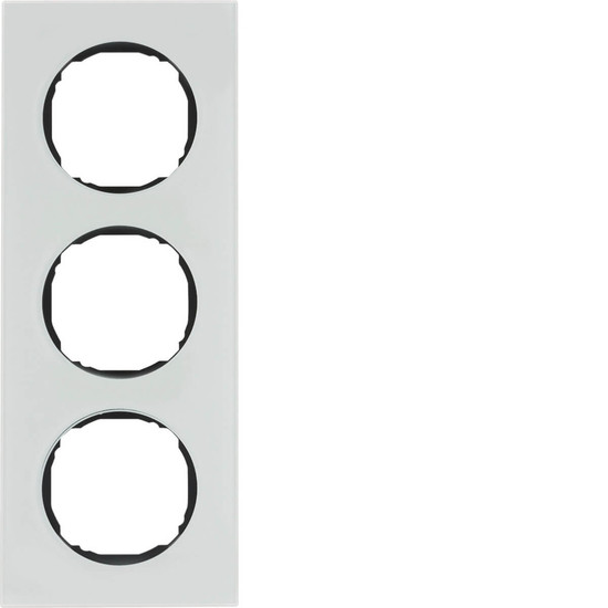 Berker 10132609 Rahmen 3fach. flach. R.8. Glas polarweiß