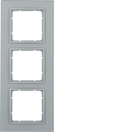 Berker 10136414 Glasrahmen 3fach. B.7. Glas alu/alu matt. lackiert