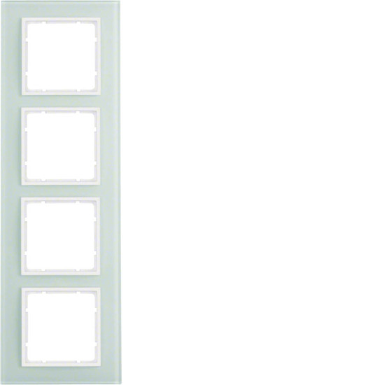 Berker 10146909 Glasrahmen 4fach B.7 polarweiß