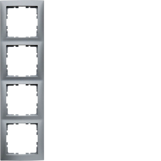 Berker 10149939 Rahmen 4fach. S.1. aluminium matt