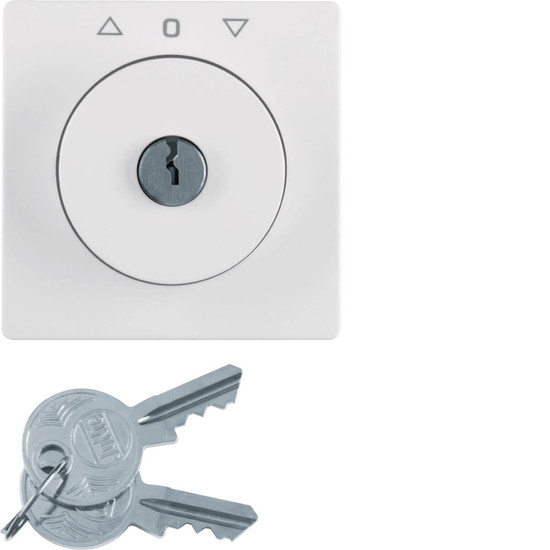 Berker 1081608900 Zentralstück mit Schloss für Jalousie-Schlüsselschalter Q.x polarweiß. samt