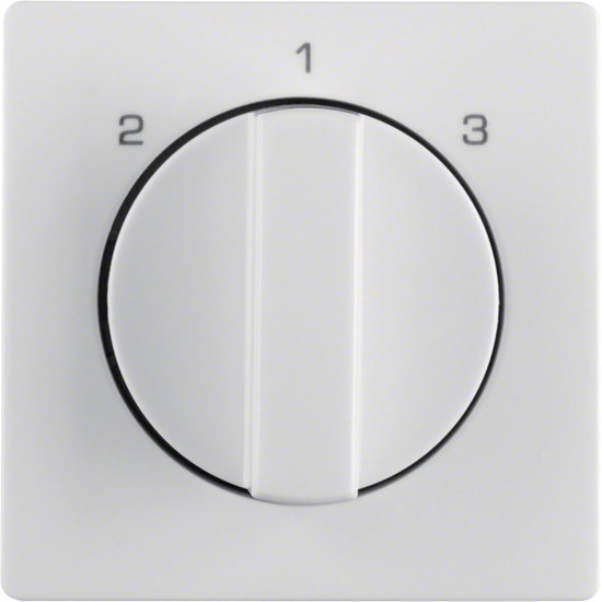 Berker 1084608900 Zentralstück mit Drehknopf für 3-Stufenschalter Q.x polarweiß. samt