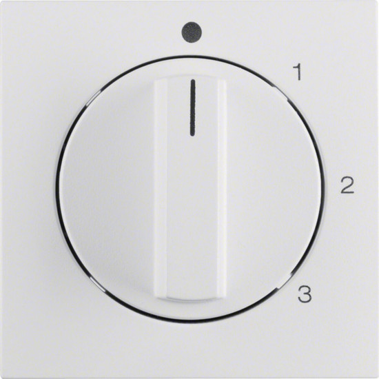 Berker 1096190900 Zentralstück mit Drehknopf für 3-Stufenschalter S.1/B.3/B.7 polarweiß. matt
