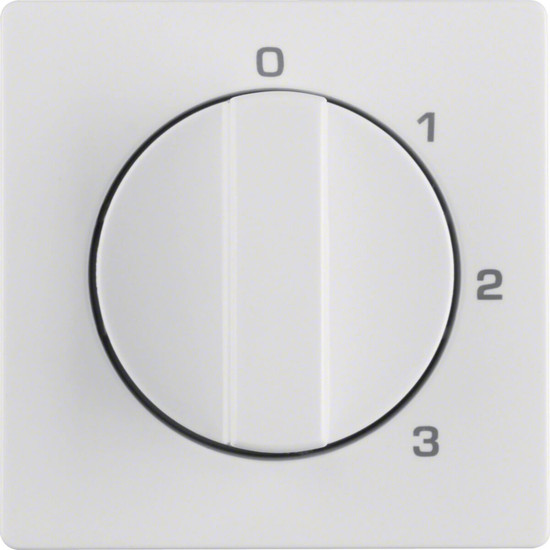 Berker 1096608900 Zentralstück mit Drehknopf für 3-Stufenschalter Q.x polarweiß. samt