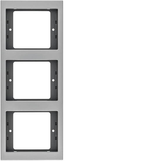 Berker 13337003 Rahmen 3fach senkrecht. K.5. Alu. Aluminium eloxiert