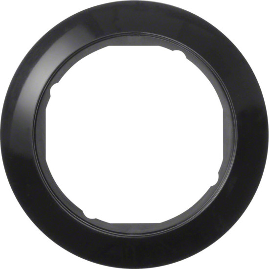 Berker 138201 Rahmen 1fach f. Zentralstück mit Ausschnitt Ø 58mm Serie 1930 schwarz.glänzend
