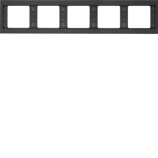 Berker 13937006 Rahmen 5fach waagerecht K.1 anthrazit. matt