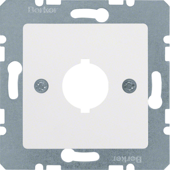 Berker 143109 Zentralplatte für Melde- und Befehlsgerät Ø 18.8 mm polarweiß. glänzend