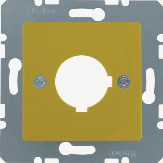 Berker 143207 Zentralplatte für Melde- und Befehlsgerät Ø 22.5 mm gelb. glänzend