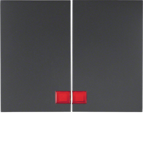Berker 14377006 Wippe 2fach mit roter Linse K.1 anthrazit. matt