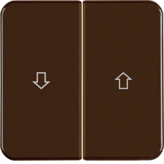Berker 155221 Wippe 2fach mit Aufdruck Symbol Pfeil wg Up IP44 braun. glänzend