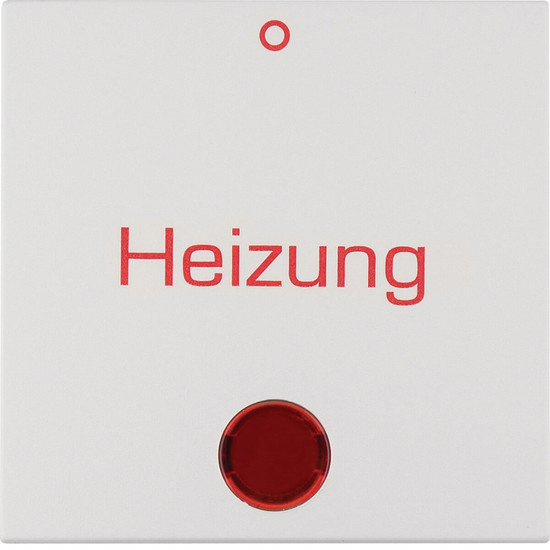 Berker 16218909 Wippe mit Linse und rotem Aufdruck Heizung und 0 S.1/B.3/B.7 polarweiss matt