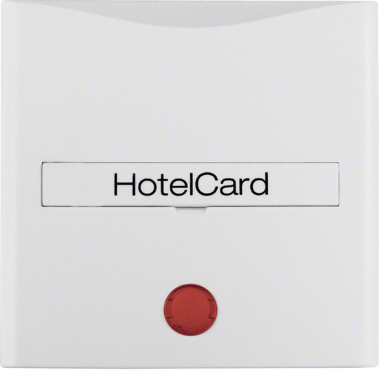 Berker 16401909 Hotelcard-Schaltaufsatz mit Aufdruck und roter Linse S.1/B.3/B.7 polarweiß. matt