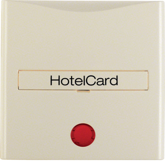 Berker 16408982 Hotelcard-Schaltaufsatz mit Aufdruck und roter Linse S.1/B.3/B.7 weiß. glänzend