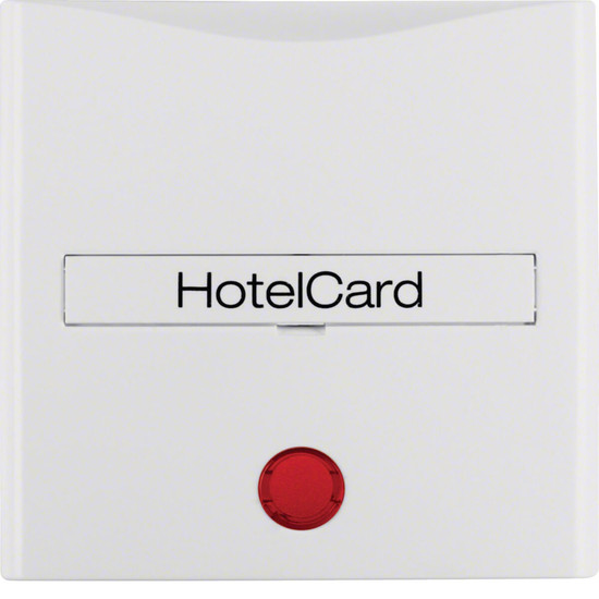 Berker 16408989 Hotelcard-Schaltaufsatz m. Aufdruck und roter Linse S.1/B.3/B.7 polarweiß glänz.
