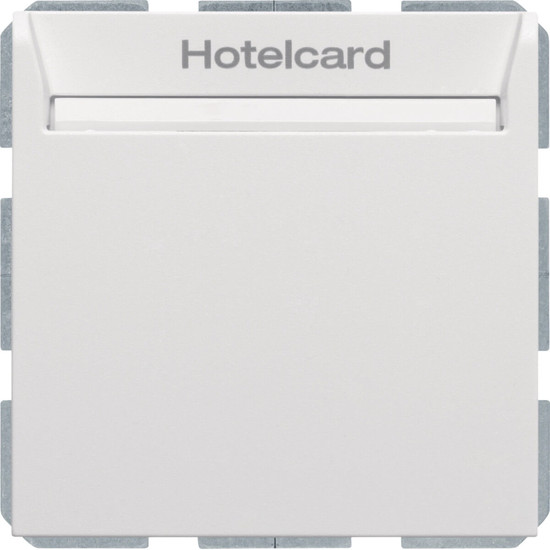 Berker 16409909 Relais-Schalter mit Zentralstück für Hotelcard Berker S.1/B.3/B.7 polarweiß matt