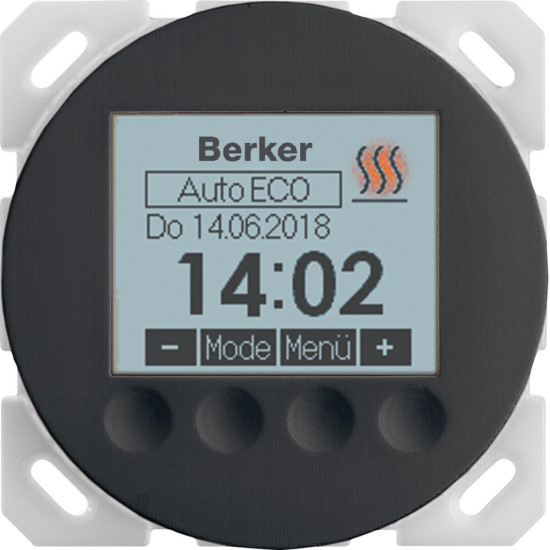 Berker 20462045 Temperaturregler Zeitgesteuert. R.x Serie 1930 schwarz glänzend