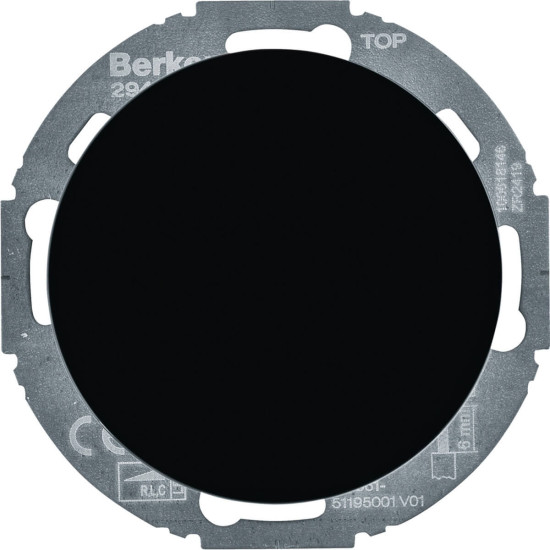 Berker 29442045 Universal-Drehdimmer mit Zentralstück (R. L. C. LED). Serie R.classic. schw. gl.