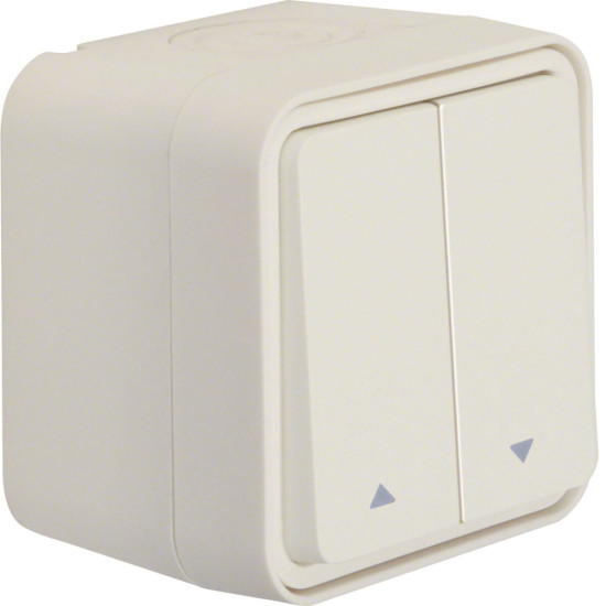 Berker 30753522 Jalousie-Serienschalter 1-polig mit Aufdruck Symbol Pfeile AP W.1 polarweiß LT