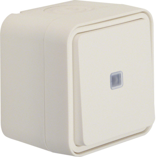 Berker 30763522 Wechselschalter beleuchtet AP W.1 polarweiß LT