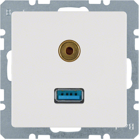 Berker 3315396089 USB.5 mm Audio Steckdose Q.x polarweiß. samt