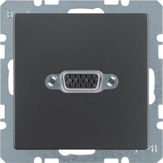 Berker 3315416086 VGA Steckdose mit Schraub-Liftklemmen Q.x anthrazit. samt