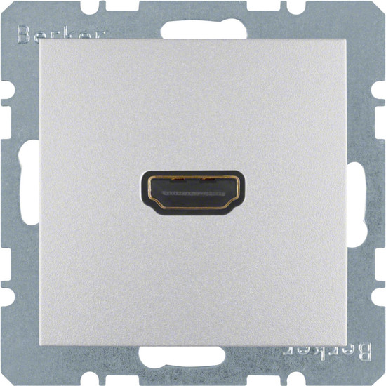 Berker 3315431404 High Definition Steckdose mit 90°-Steckanschluss S.1/B.3/B.7 alu. matt