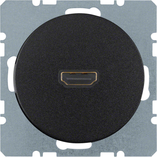Berker 3315432045 High Definition Steckdose mit 90°-Steckanschluss R.1/R.3 schwarz. glänzend