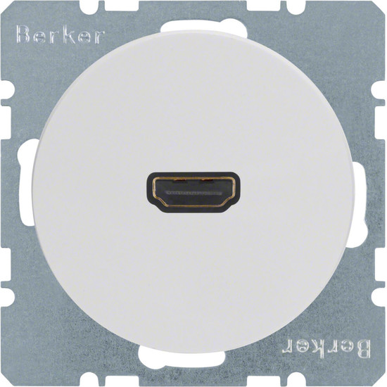 Berker 3315432089 High Definition Steckdose mit 90°-Steckanschluss R.1/R.3 polarweiß. glänzend