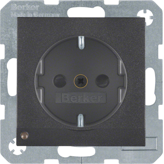 Berker 41091606 Steckdose Schuko mit LED-Orientierungslicht S.1/B.3/B.7 anthrazit. matt