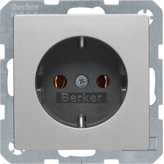 Berker 41436084 Steckdose Schuko mit Schraubliftklemmen Q.x alu samt. lackiert