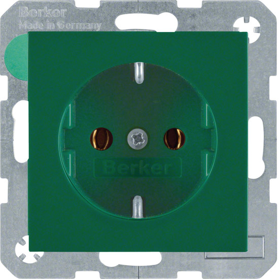 Berker 41438913 Steckdose Schuko S.1/B.3/B.7 grün. glänzend