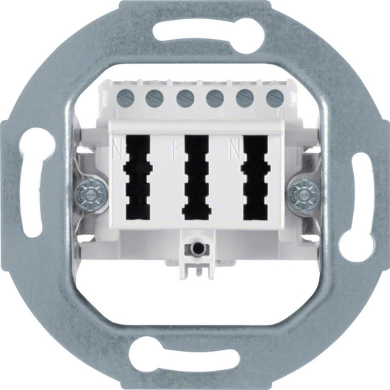 Berker 450009 TAE-Steckdose 3 x 6NFN Modul-Einsätze polarweiß. matt